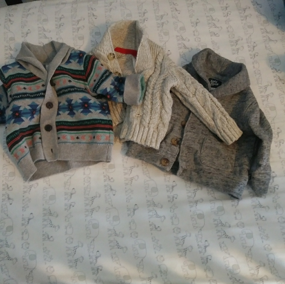 3 baby cardigans